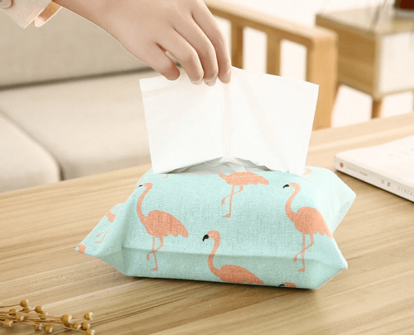 Tissuehouder / tissuebox met flamingo's